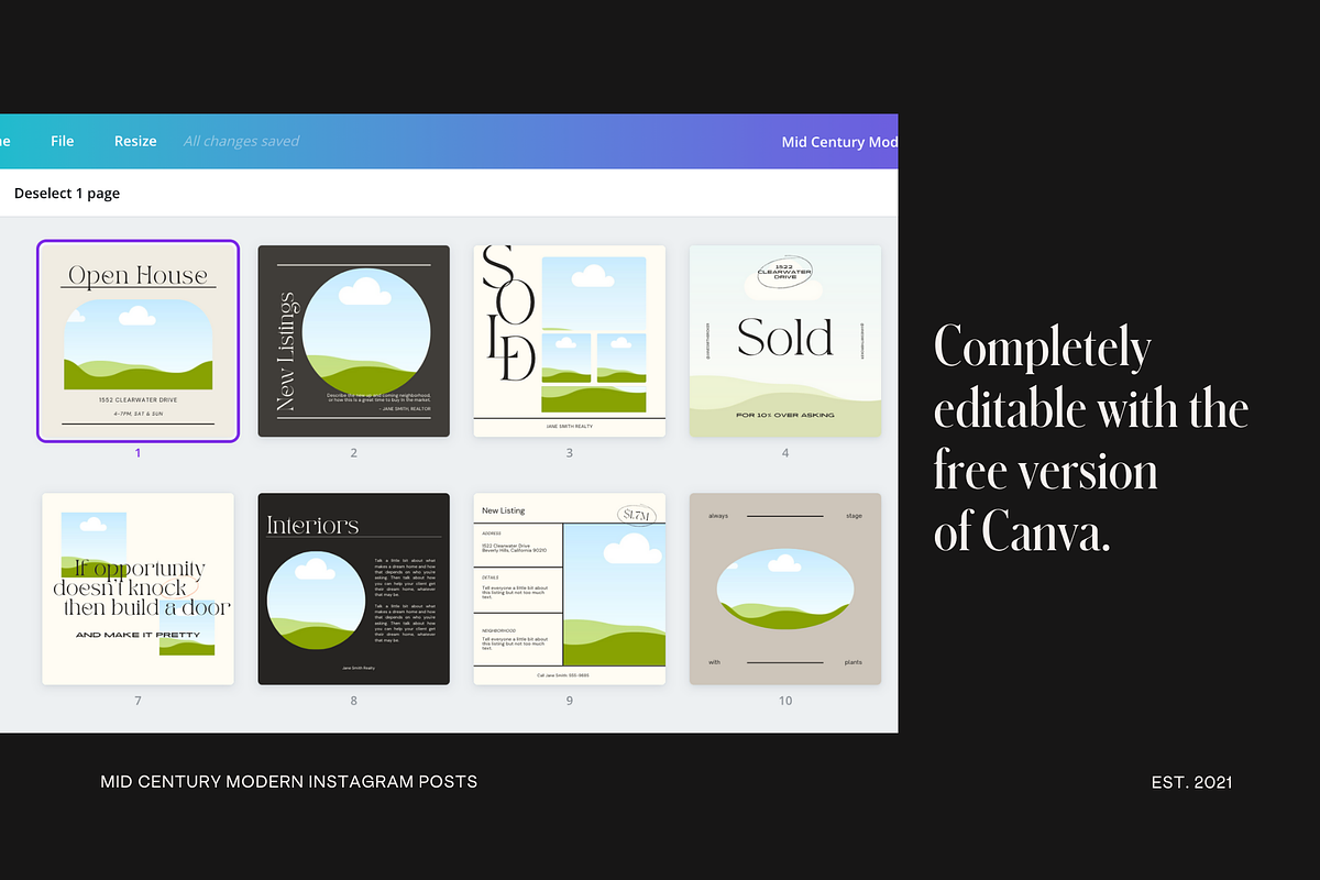 Real Estate Canva Instagram Bundle, a Social Media Template by ALunadoki Design (Photo 5 of 5)