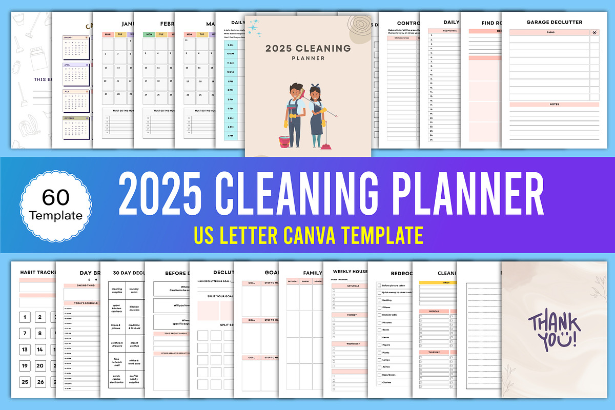 2025 Cleaning planner Canva, a Stationery Template by Designmela01 (Photo 2 of 10)