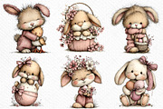 Whimsical Easter Bunny Clipart, an Illustration by Craft Nest (Thumbnail 4 of 11)