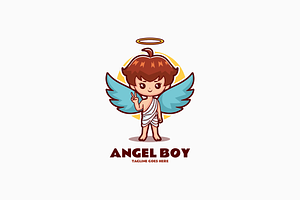 Angel Boy Mascot Cartoon Logo, a Branding & Logo Template by Artnivora.Std