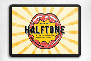 24 Distressed Retro Halftone Brush