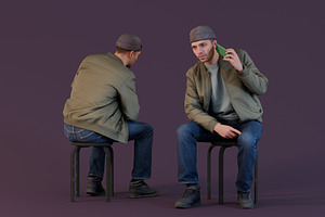 Man In Beanie Listening On Phone