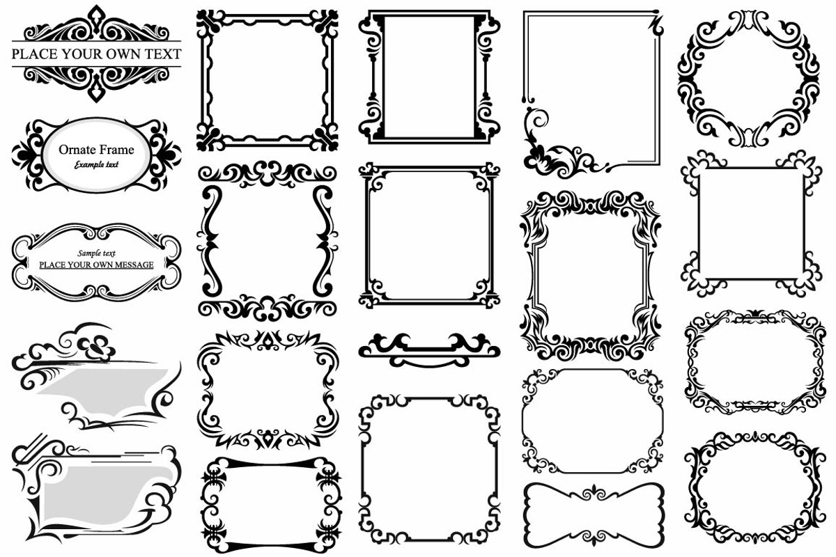 Vintage frames, a Pattern Graphic by LineworkStock (Photo 11 of 12)