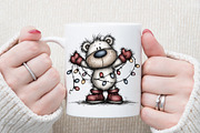Christmas Polar Bear Lights Clipart, an Illustration by Sublimation Artist (Thumbnail 4 of 6)