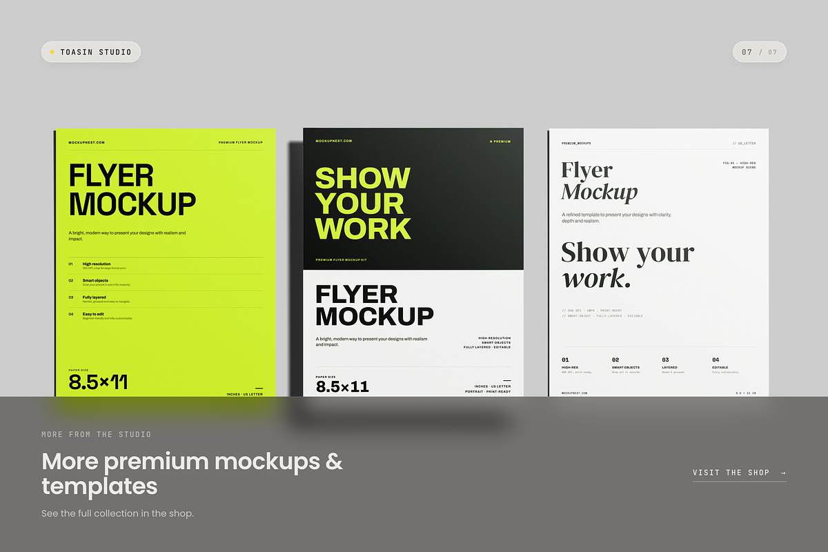 Flyer Poster Mockup US Letter, an Advertising Mockup by Toasin Studio (Photo 7 of 7)