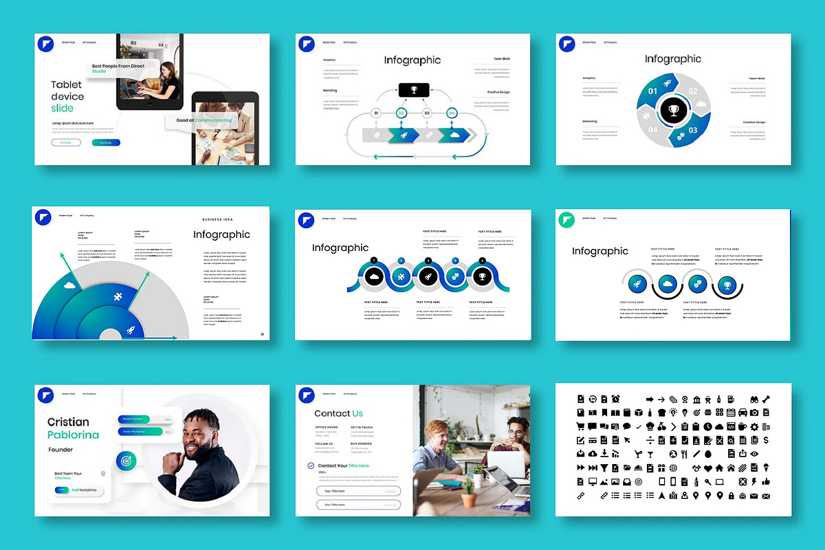 Direct – Business PowerPoint Templat, a Presentation Template by Dens Creative Studio (Photo 5 of 6)