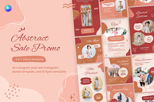 Abstract Sale 3in1 Canva Template
