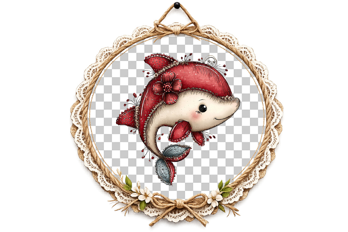 Whimsical Summer Dolphins Clipart, an Illustration by DreamArtGraphic (Photo 5 of 8)