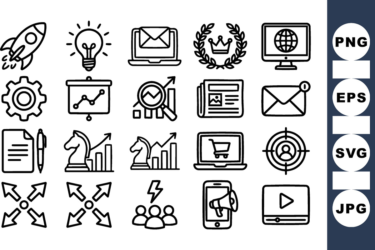 Business Strategy Icon Set, an Illustration by designvectx (Photo 1 of 3)