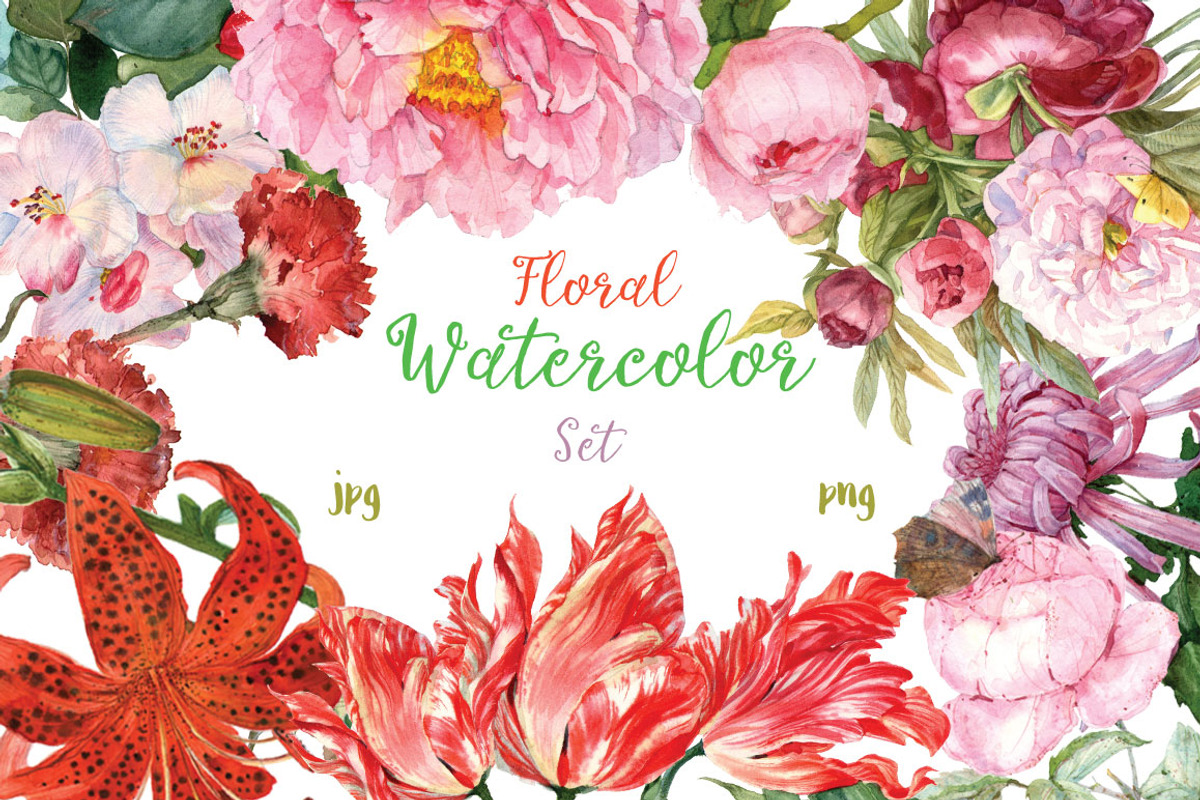Watercolor botanical flowers, a Decorative Illustration by ivanushka-art (Photo 2 of 5)