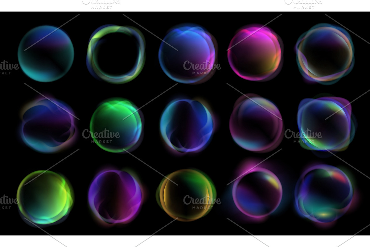 Abstract glowing gradient spheres, an Illustration by winwin.art