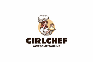 Girl Chef Simple Mascot Logo, a Branding & Logo Template by Artnivora.Std