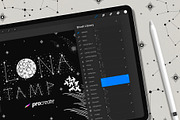 La Luna-stamp brush Procreate, a Brush Add-On by Moonflora (Thumbnail 2 of 9)