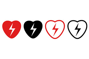 Red and black defibrillator icon, a Healthcare Illustration by Vectorbuum