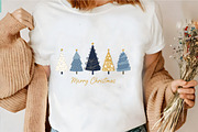 Blue Christmas Tree Sweatshirt Merry, an Illustration by CrexoraLab (Thumbnail 3 of 4)
