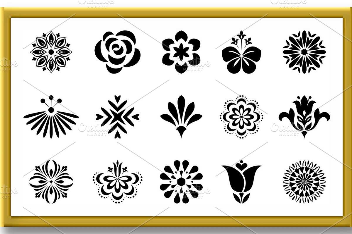 Flowers icon set, a Texture Graphic by RODINA (Photo 2 of 3)