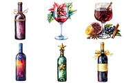 Christmas Red Wine Clipart, an Illustration by Daily.Designs (Thumbnail 2 of 5)