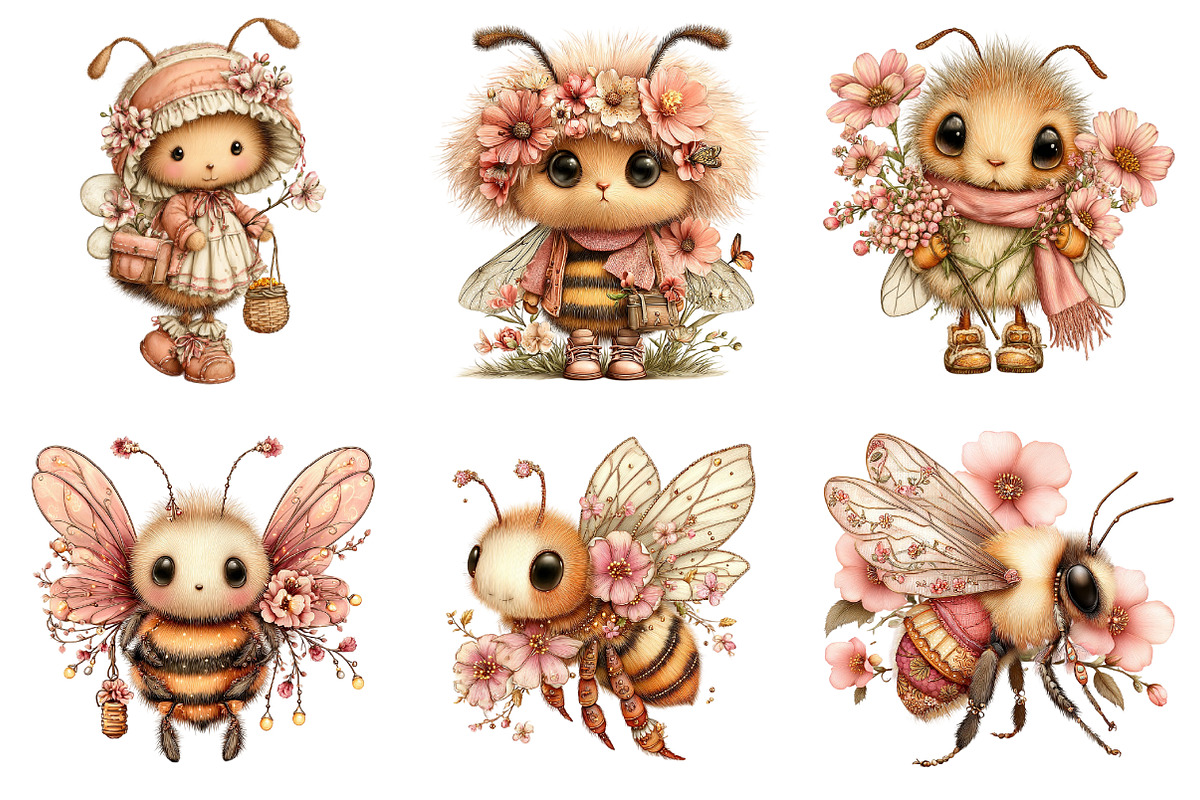 Whimsical Fuzzy Bee PNG Clipart, a Seasonal Illustration by Daily.Designs (Photo 5 of 5)