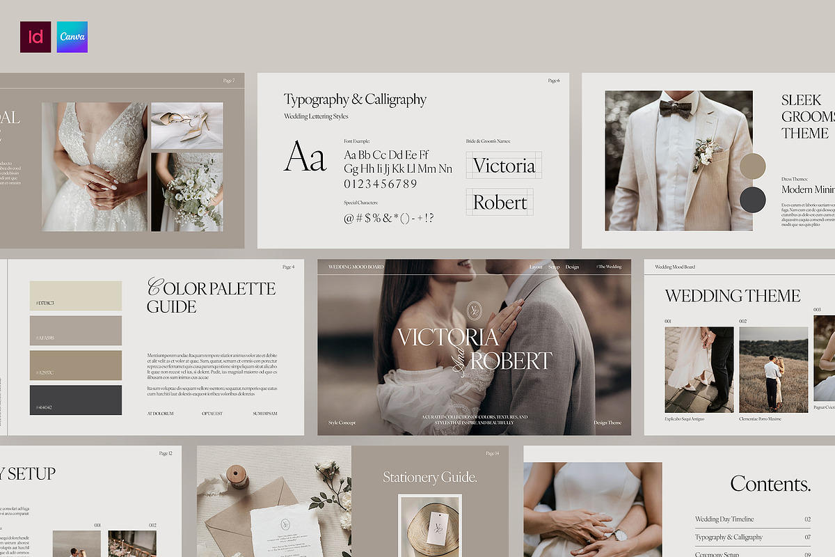 Wedding Mood Board Template, a Stationery Template by BrandPacks (Photo 1 of 6)