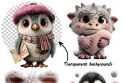 Whimsical Animal Valentine Clipart, a Graphic by one-touch (Thumbnail 5 of 9)