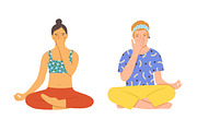 People do pranayama breath practise, a Healthcare Illustration by Good Studio (Thumbnail 3 of 7)