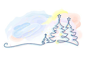 Merry Christmas decoration. Wavy, a Decorative Illustration by Valenty