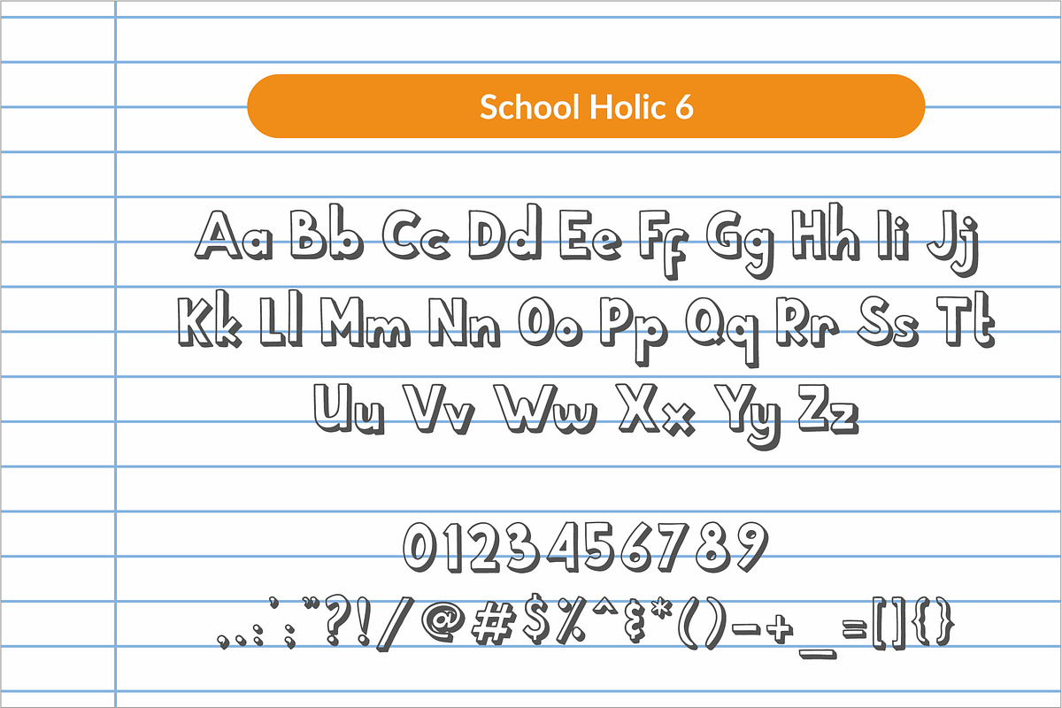 School Holic | 7 Font Styles + Bonus preview 8