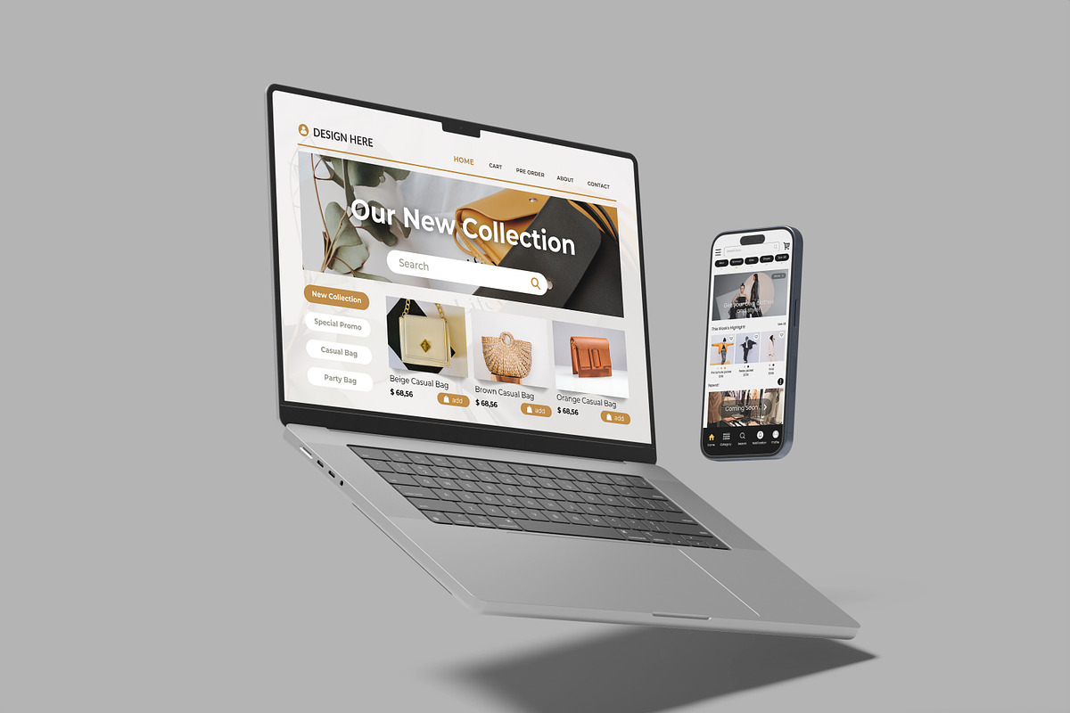 Phone and Laptop Mockup, a Device Mockup by lamorastudio (Photo 7 of 13)