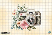 Watercolor Retro Flower Camera, an Illustration by Gemstone (Thumbnail 2 of 6)
