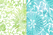 Cool Watercolor Floral Backgrounds, a Pattern Graphic by Paper Element (Thumbnail 3 of 7)