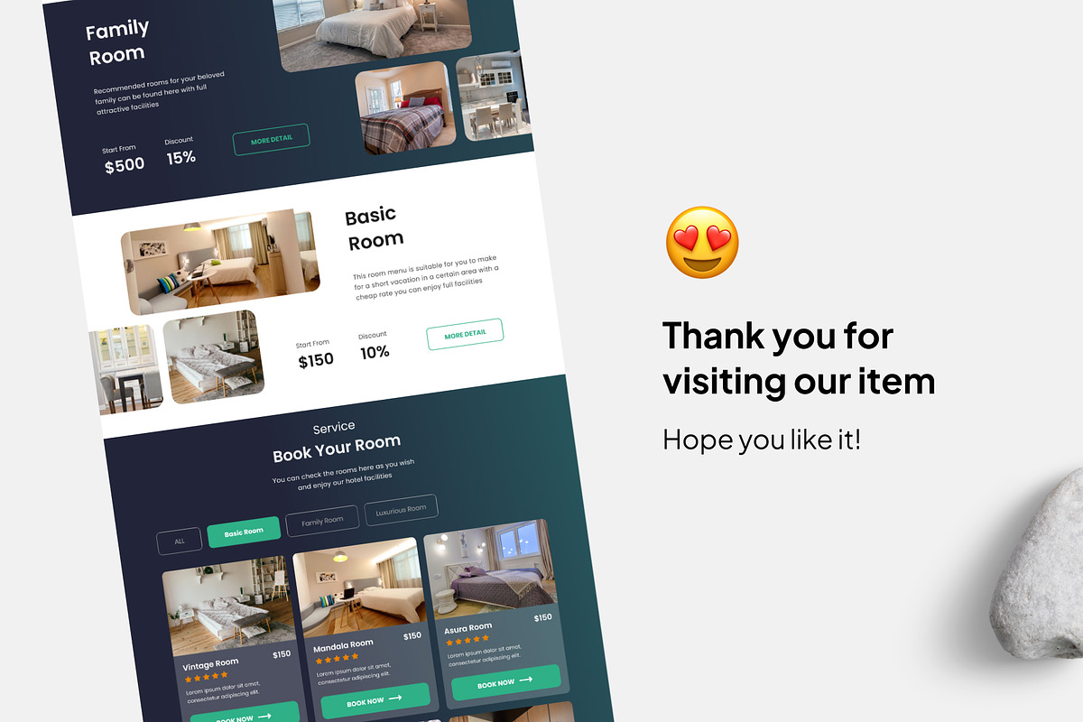 Habitacion – Booking Hotel Website, an UI Kit Template by Panen Creative (Photo 3 of 3)