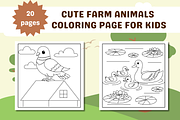 Cute Farm Animals Coloring Page, an Animal Illustration by Salaly (Thumbnail 4 of 4)
