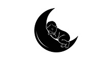 Adorable sleeping moon baby decor, an Illustration by Amazin_art (Thumbnail 10 of 25)