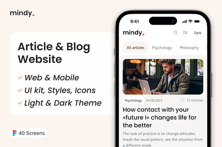 mindy — Article & Blog Website, an App Template by Sergei Durgalian
