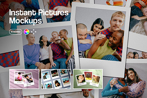 Polaroid Instant Picture Mockups, a Pens & Pencil Mockup by Design Squad