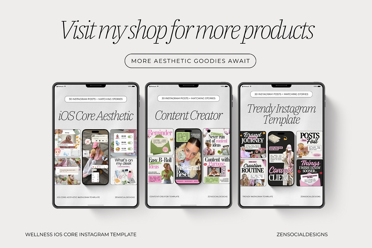 Wellness IT-Girl iOS Core Instagram, a Social Media Template by ZenSocialDesigns (Photo 9 of 9)