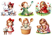 Cute Girl Cliparts, an Illustration by Daily.Designs (Thumbnail 2 of 6)