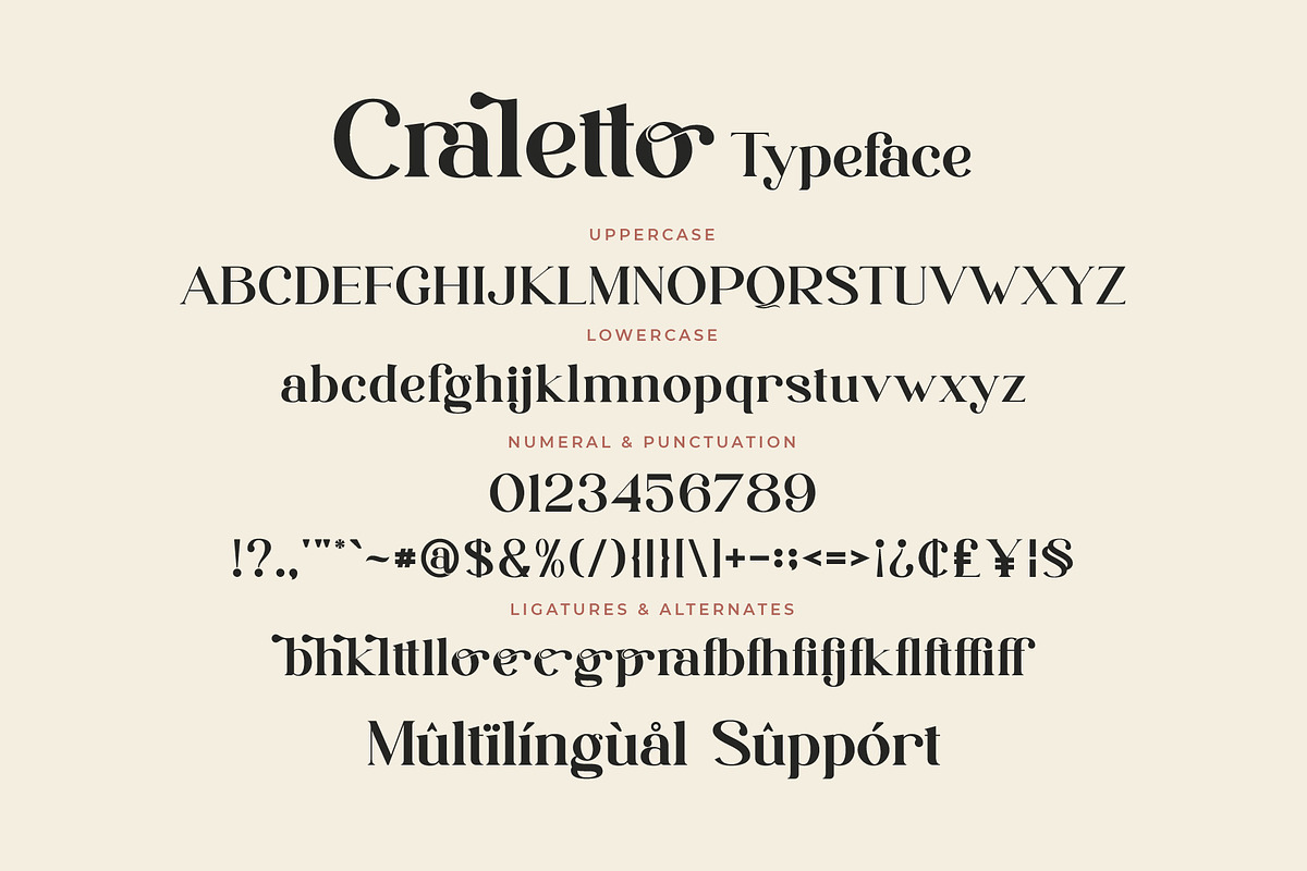 Craletto - Stylish Ligature Font, a Serif Font by Aqeel_Art (Photo 7 of 8)