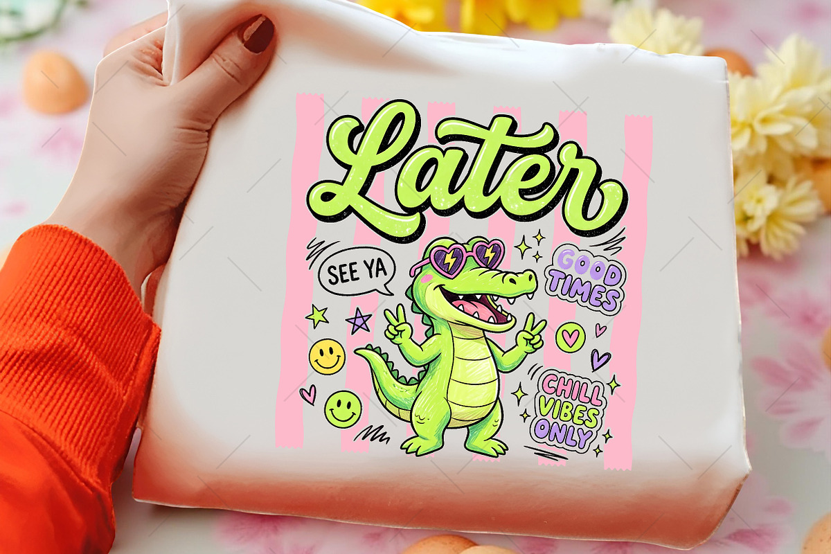 Cute Alligator Chill Vibes PNG, a Technology Illustration by OK Design (Photo 3 of 5)