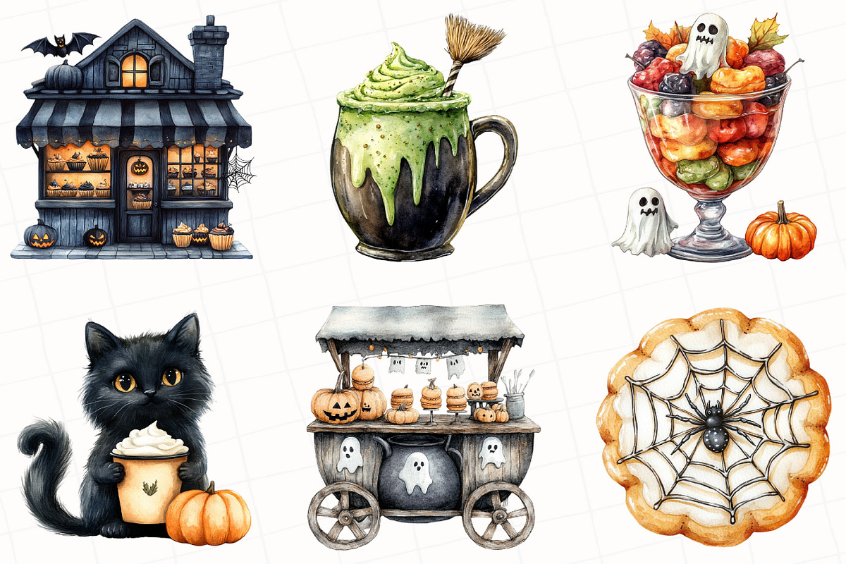 Halloween Sweets Café Clipart, an Illustration by OK Design (Photo 4 of 5)