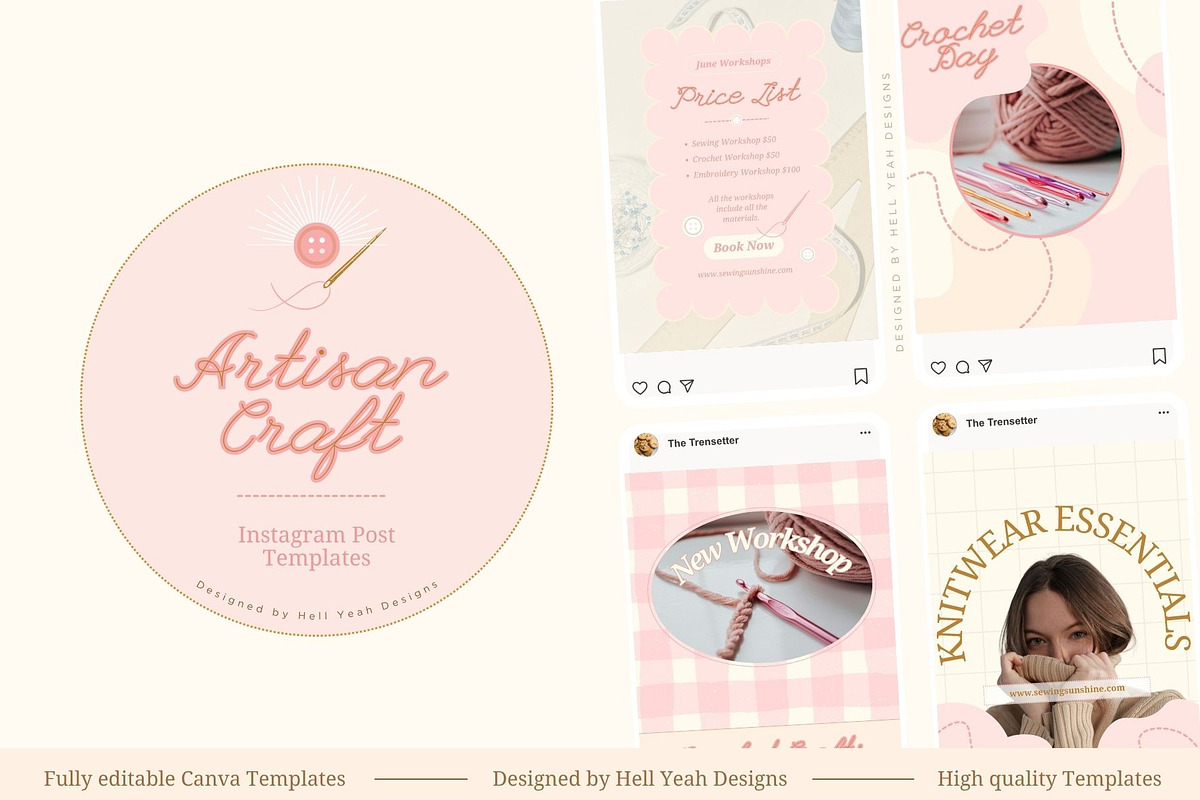 Artisan Instagram Post Templates, a Social Media Template by Hell Yeah Designs (Photo 4 of 8)