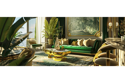 Contemporary gold and green interior, a Beauty & Fashion Photo by Neirfy