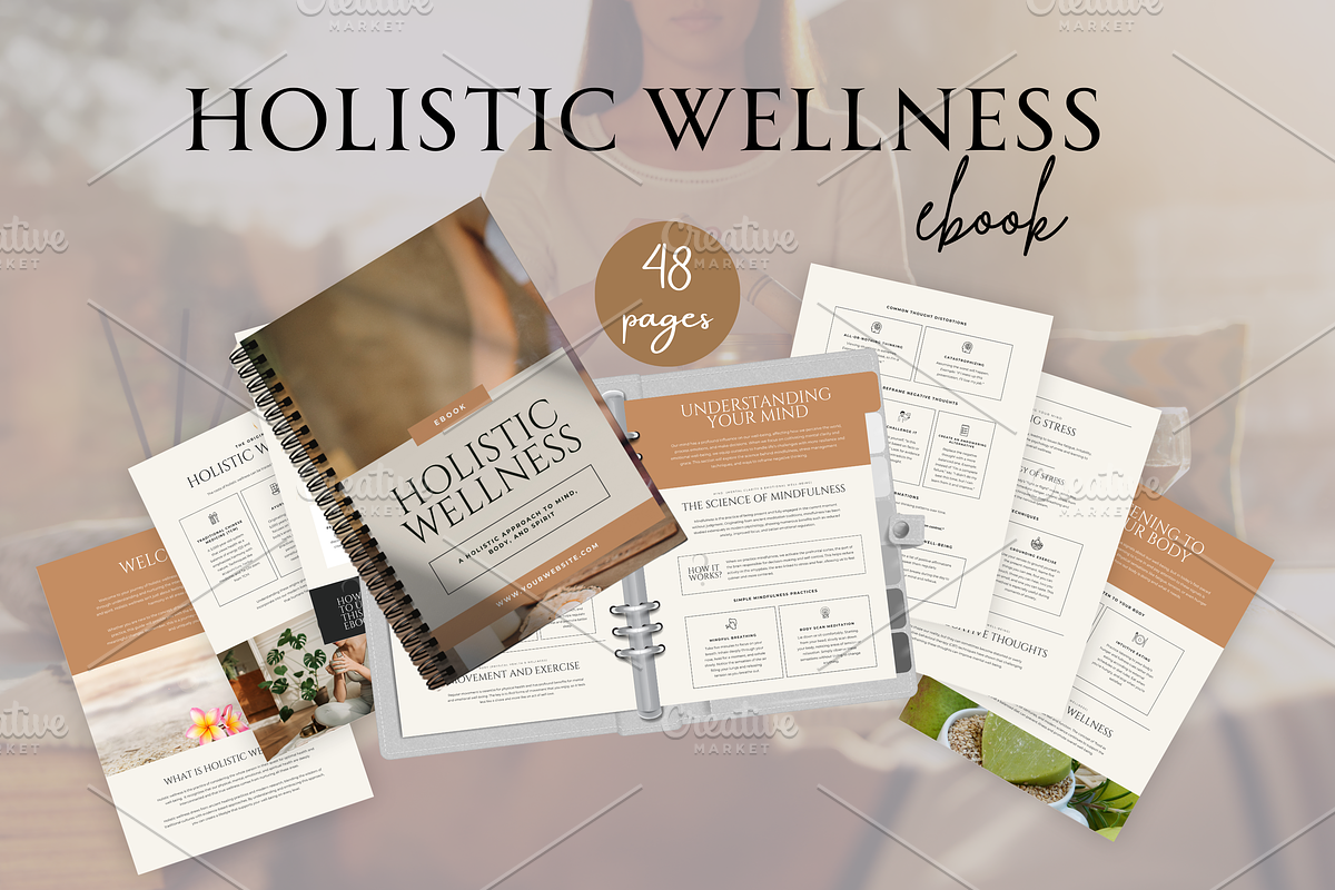HOLISTIC WELLNESS EBOOK TEMPLATE, a Marketing Template by Daring Digies (Photo 1 of 9)