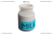 Turquoise Milk Bottle Jar 3D, an Object 3D Model by Wencory (Thumbnail 1 of 3)