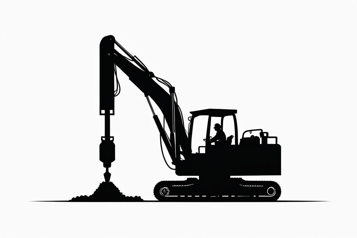 Heavy Equipment Silhouette Set, an Illustration by Designer_Momina (Photo 5 of 10)