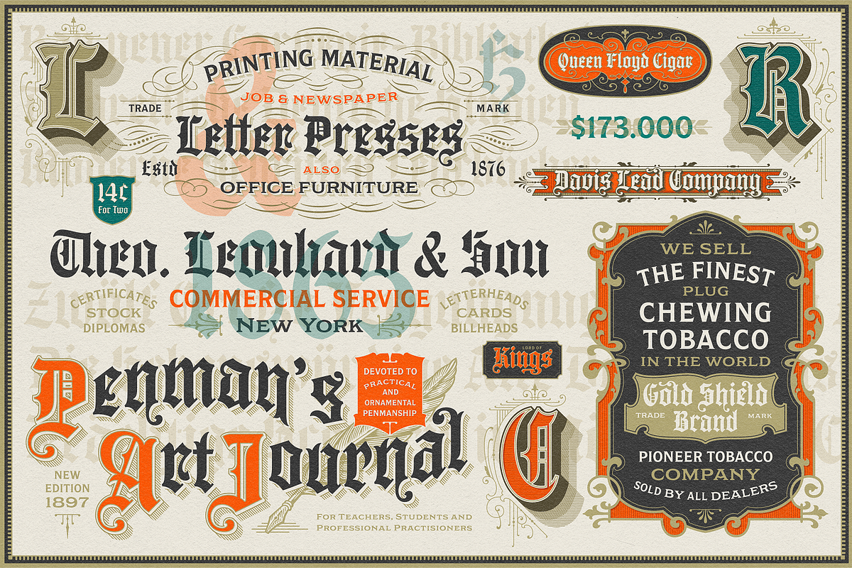 NS Philapost Fonts, a Blackletter Font by Novisouldado (Photo 8 of 9)