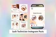 Lash Technician Instagram Posts, a Social Media Template by Adored Templates (Thumbnail 1 of 10)