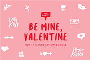 Valentine Font + Illustration Bundle, a Font by Forth and Wild (Thumbnail 1 of 14)