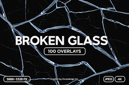 Realistic Broken Glass Overlays, a Texture Graphic by Cursedesign