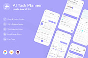 AI Task Planner Mobile App UI Kit, an UI Kit Template by Betush (Thumbnail 1 of 2)